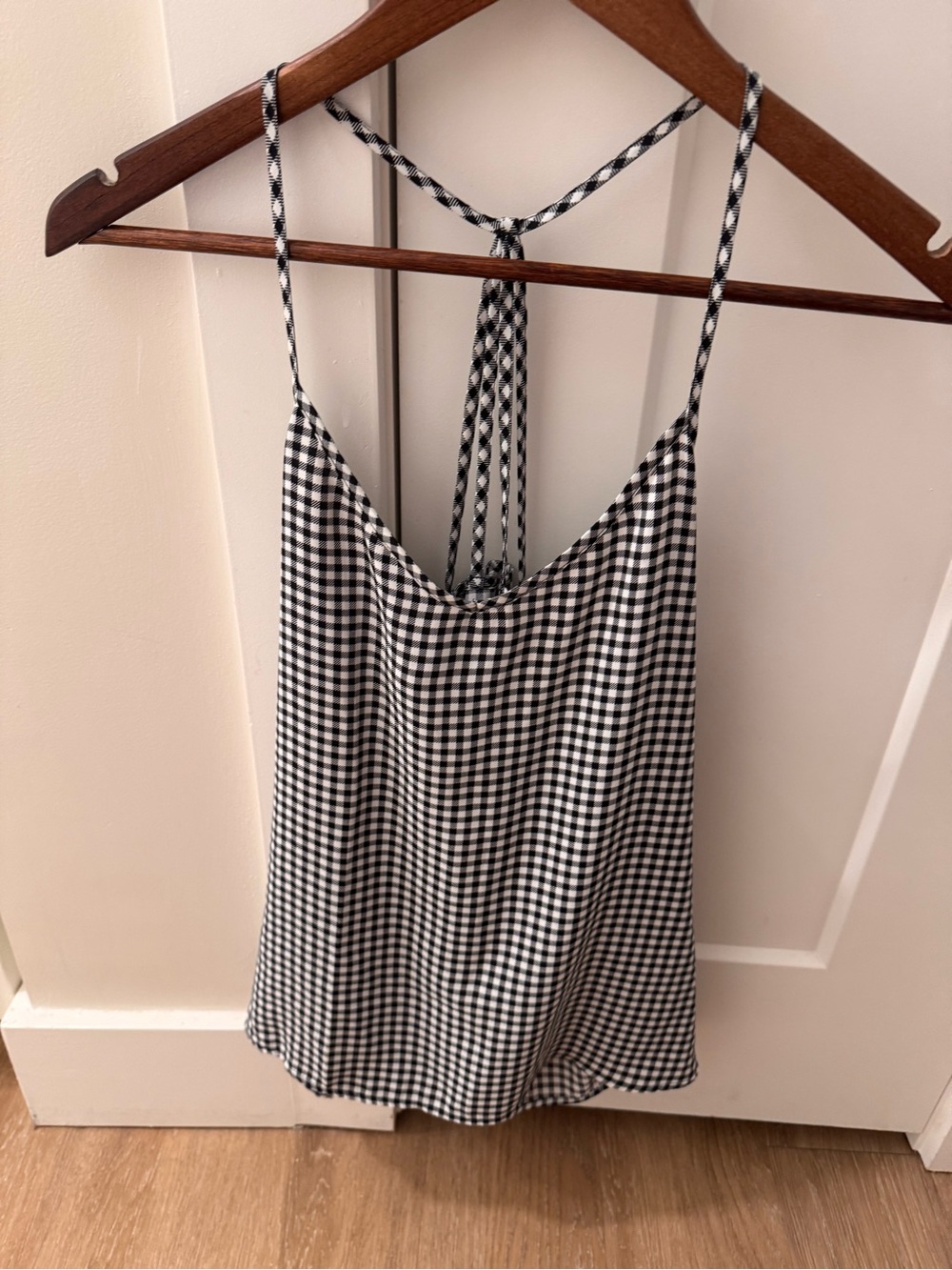 Abercrombie & Fitch Black and White Gingham Strappy Camisole